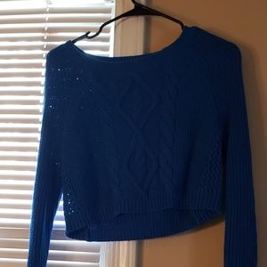 Blue crop top sweater